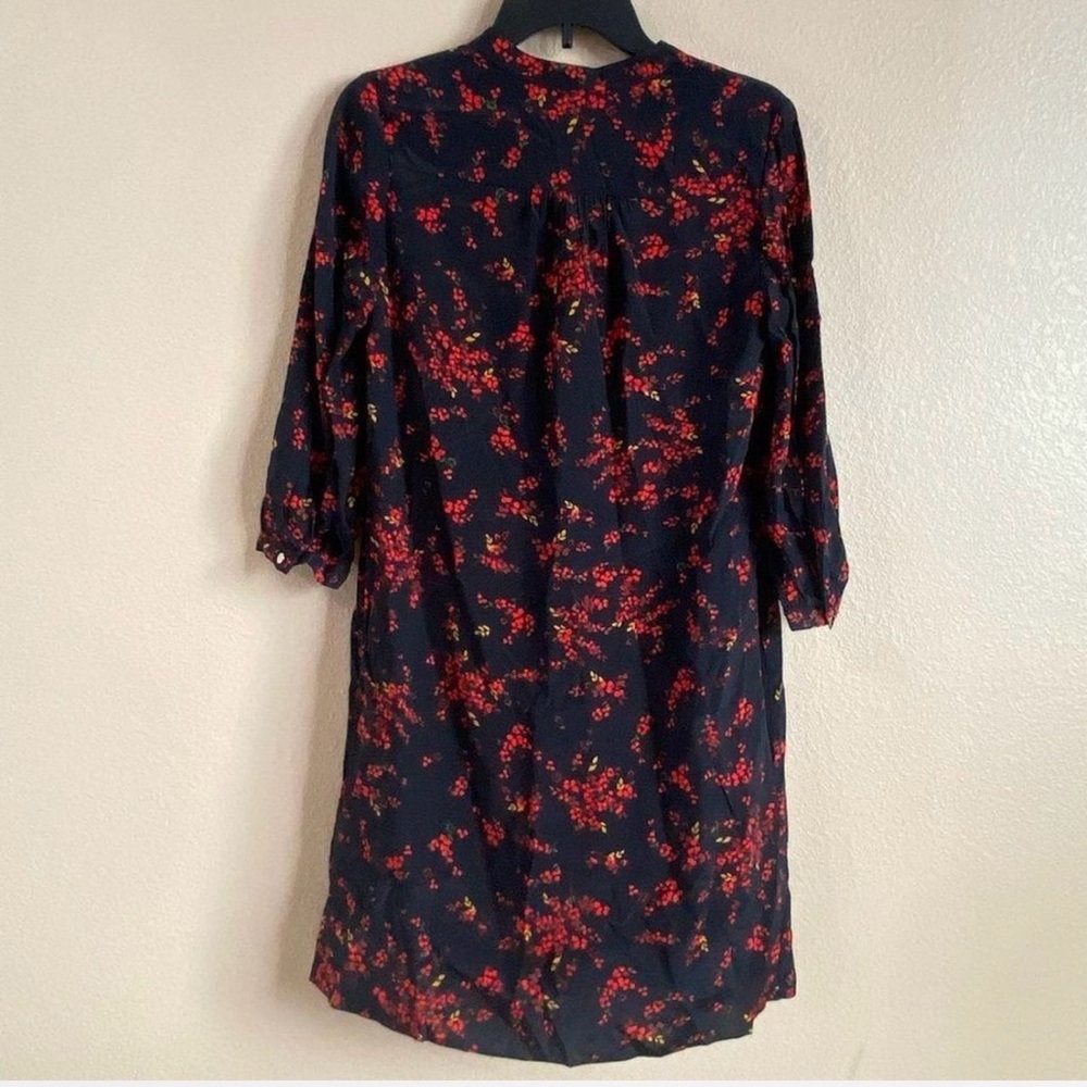 Hobbs London Floral Shift Dress Size 6 Black Red | Elegant 3/4 Sleeve - Picture 5 of 7